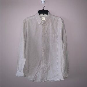 Gray and white striped Old Navy size large men's dress shirt